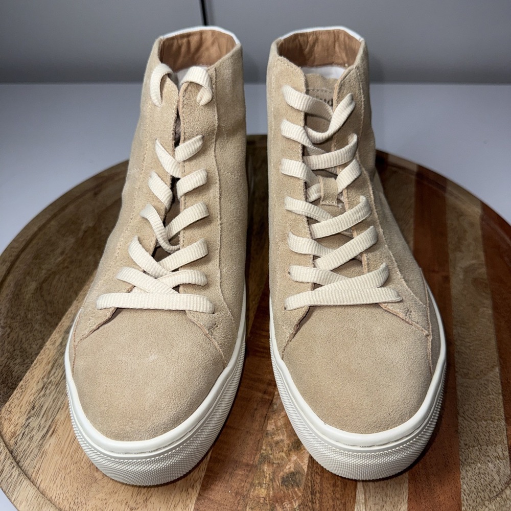 Soludos Women's Size 9.5 Shoes Ibiza Suede High Top Sneaker 1000854-270 Sand New - Picture 6 of 11